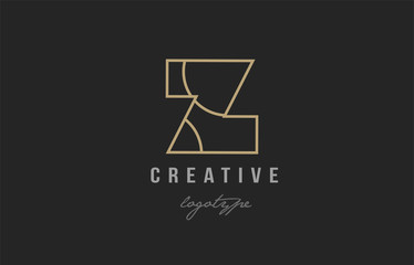 black and yellow gold alphabet letter z logo company icon design