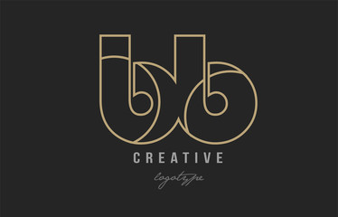 black and yellow gold alphabet letter bb b b logo combination company icon design - obrazy, fototapety, plakaty