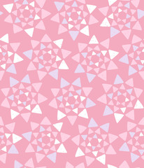 Seamless geometric pattern with hand drawn triangle. Kaleidoscope vector illustration. Handmade background in scandinavian style.