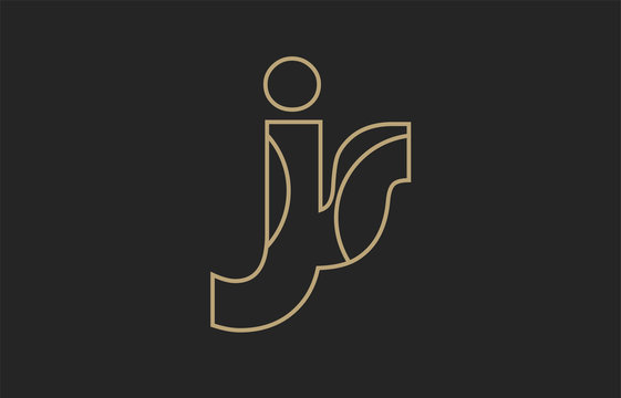 black and yellow gold alphabet letter js j s logo combination company icon design
