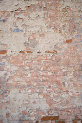 Wall of dirty old shabby bricks
