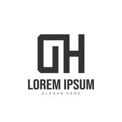 DH Letter logo design. Initial letter logo template