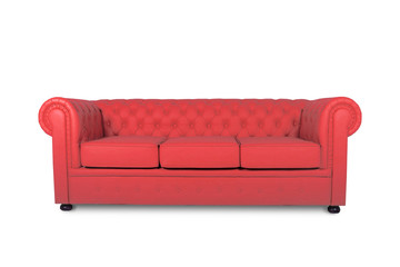 leather chester sofa colored in red