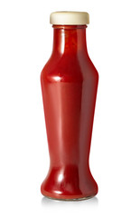 barbecue sauce bottle on white background