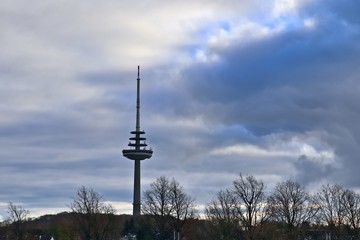 Industry pollution on a blue sky