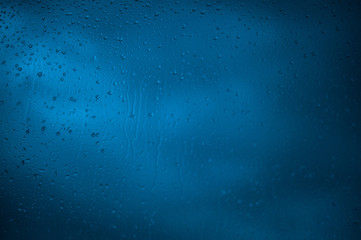 raindrops on the window, drips of water on the glass