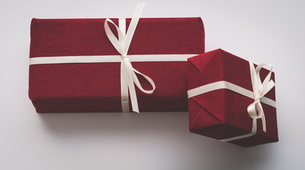  gift wrapped in red paper