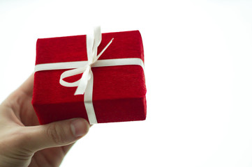 gift wrapped in red paper