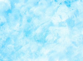 Bright blue watercolor texture Winter background