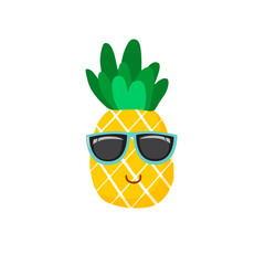 cute pineapple icon symbol vector, illustration