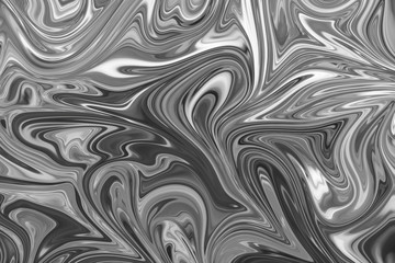 Abstract Gray Black and White Marble Ink Pattern Background. Liquify Abstract Pattern With Black, White, Grey Graphics Color Art Form.