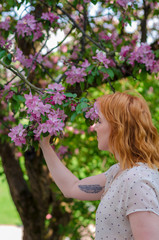 Fototapeta premium young woman in the garden