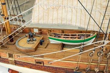 Deck of sailing ship