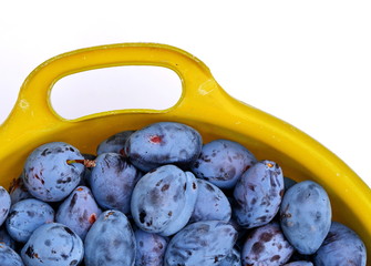 plums isolated on the white background