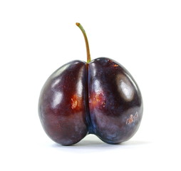 Double plum isolated on the white background