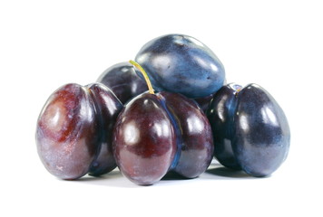 plums isolated on the white background