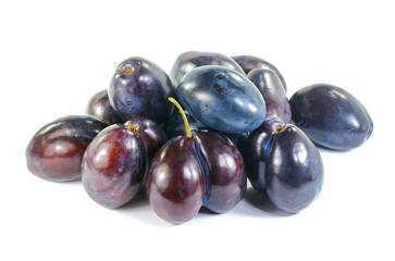 plums isolated on the white background