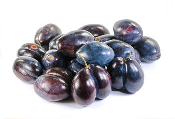 plums isolated on the white background