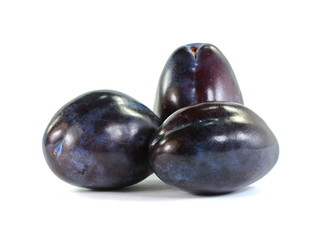 plums isolated on the white background