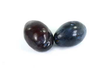 plums isolated on the white background