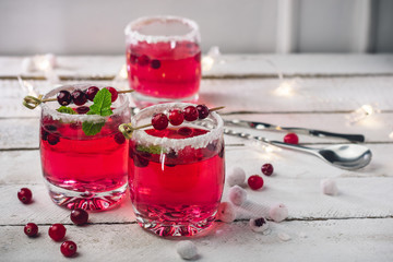 Fototapeta na wymiar Cranberry drink sangria.