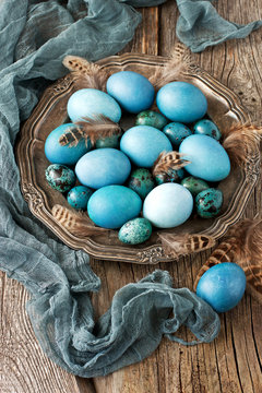 Easter still life with colorfull eggs