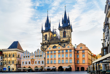 Fototapeta premium Old Town Square in Prague, view with no people