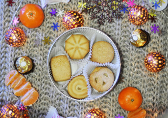 box full of christmas cookies