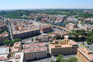 Fototapeta na wymiar The Vatican and the city of Rome look from above.