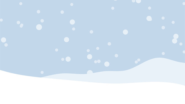 Snow winter sky background with snowfall. Vector illustration.