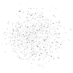 Confetti on isolated white background. Geometric holiday texture with glitters. Image for banners, posters and flyers. Greeting cards. Black and white illustration