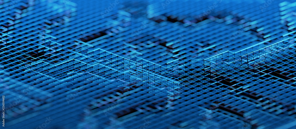 Poster abstract 3d rendering of technological surface. modern background design