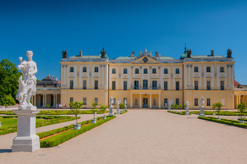 Gardens of the palace Branicki, the historic complex is a popular place for locals, Bialystok, Poland.