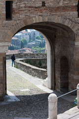 Porta San Giacomo, Upper town of Bergamo, Italy