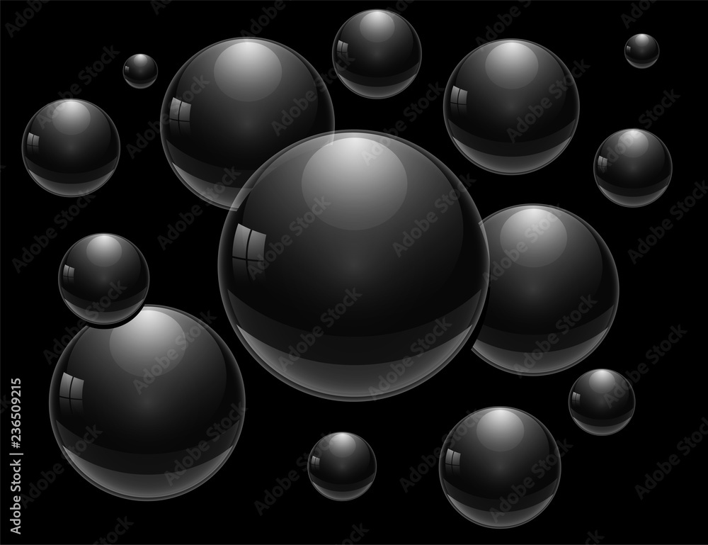 Aufkleber futuristic technology space style. abstract particles background with sphere shapes. sphere with gla