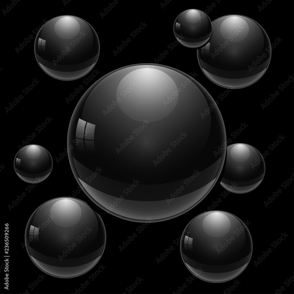 Aufkleber futuristic technology space style. abstract particles background with sphere shapes. sphere with gla