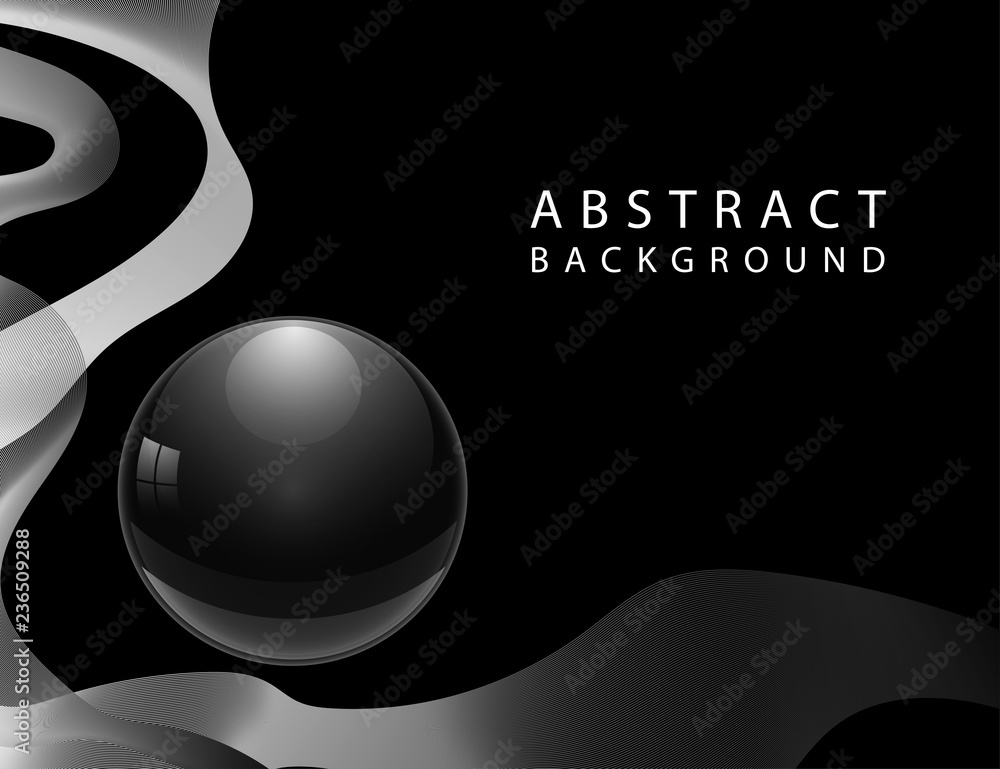 Aufkleber futuristic technology space style. abstract particles background with sphere shapes. sphere with gla