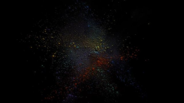 Scatter on a black background dry paint 4k