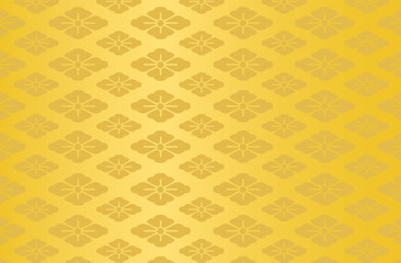 Japanese traditional flower pattern vector background gold