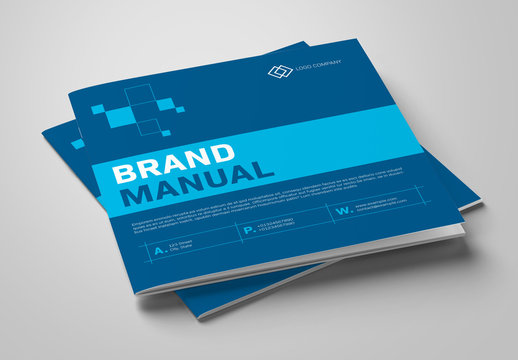 Brand Manual Layout with Blue Accents