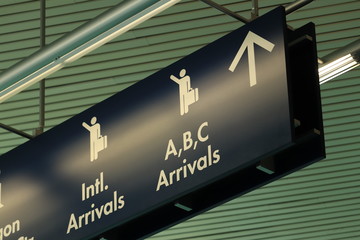 Airport sign information board sign information board