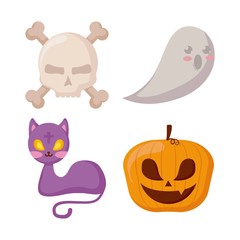 halloween celebration set icons