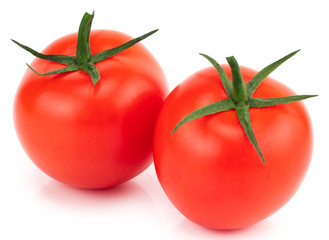 Tomato isolated. Tomato with clipping path. Full depth of field