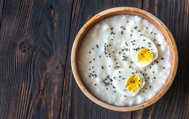 Bowl of congee - Asian rice porridge