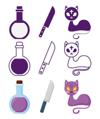 halloween celebration set icons