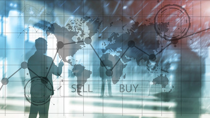 Forex Trading Investment Financial Chart Graphs. Business and technology concept.