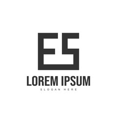 Obraz premium ES Letter logo design. Initial letter logo template