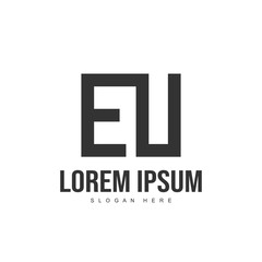 EU Letter logo design. Initial letter logo template