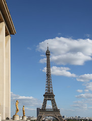 Paris Eiffel Tower seen from Hill of the Chaillot