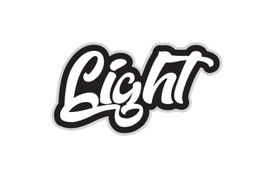 black and white light hand written word text for typography logo design